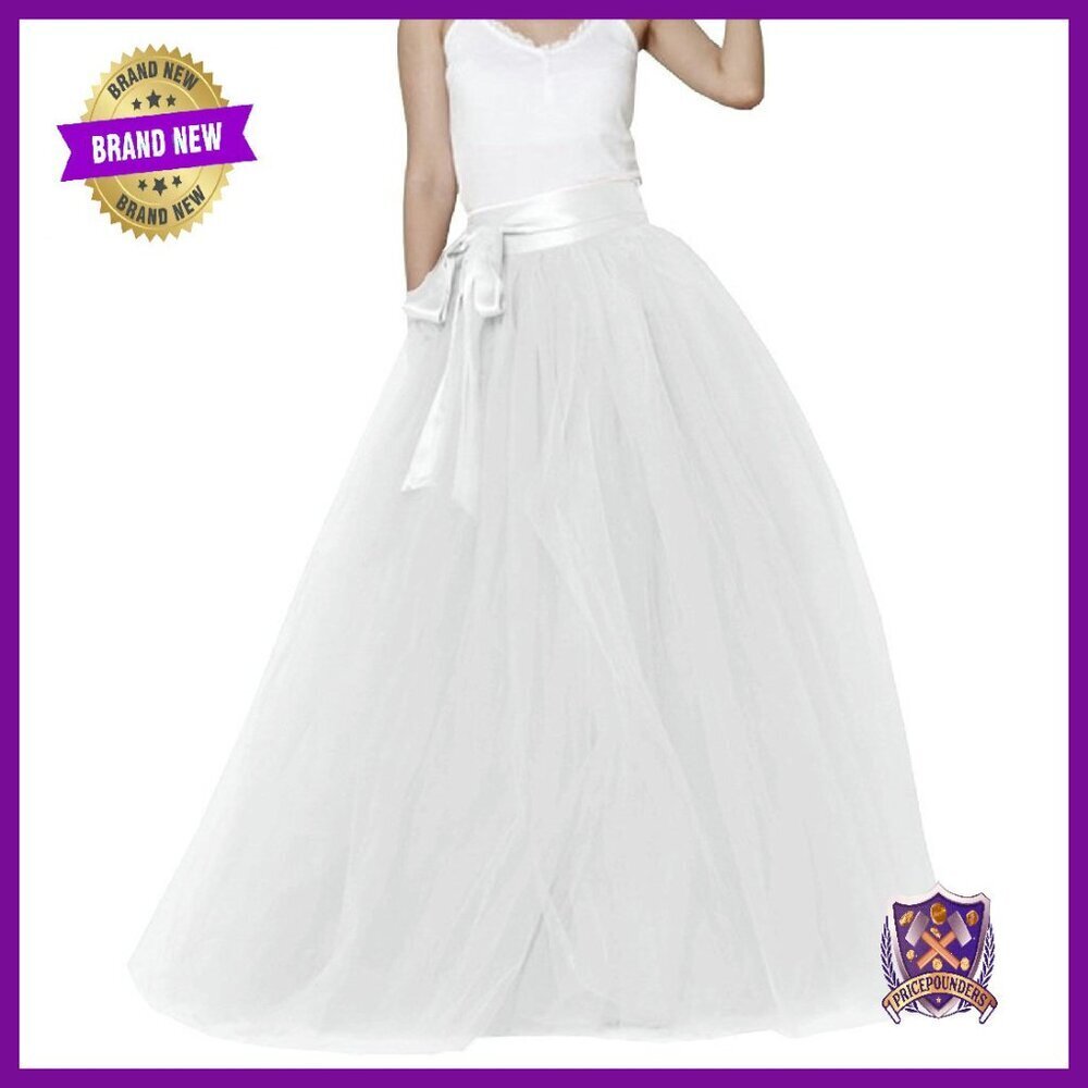 Long Tulle Skirt with Elastic Waistband for Prom Party Evening Wear